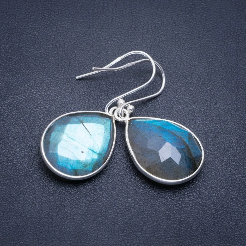 Серьги StarGems из серебра 925 с лабрадоритом