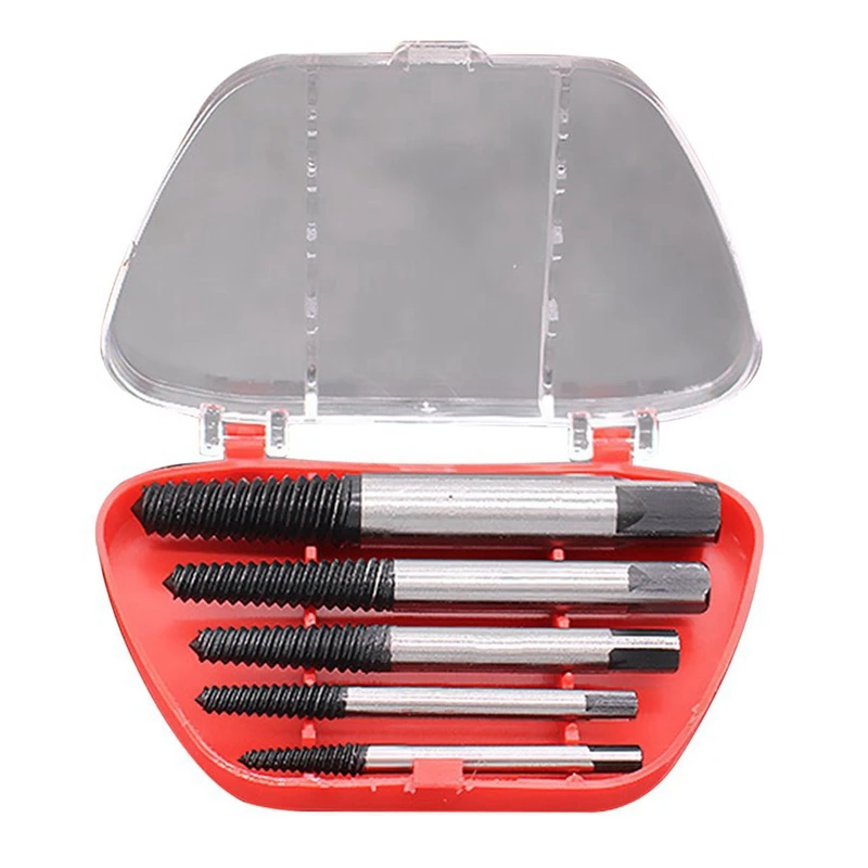

5Pcs/set Steel Damaged Screwdriver Extractor Kit Broken Steel Bolt Remover Screw Pull Center Drill Bit Removal Tool set