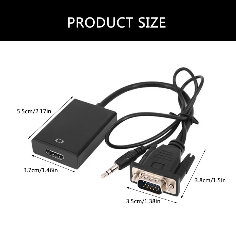 H37E HDMI-совместимый преобразователь мама в папа VGA 1080P для ПК ноутбука телевизора и