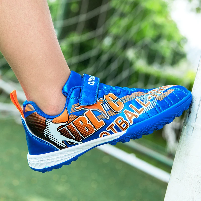 Spring New Children Soccer Shoes Boys Printing Graffiti Non-slip Outdoor Sports Competition Training Girls football Sneakers