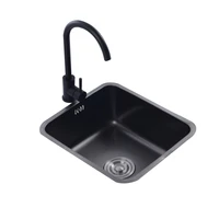 Black Nano Untermount stainless steel Round kitchen sink