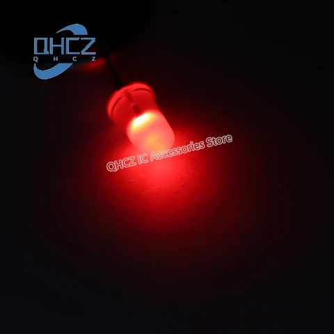 100 шт. 5 мм красный свет, противотуманный длинный штырь светодиодный светодиодные лампы, светоизлучающие диоды, астигматизм, матовый свет, cube