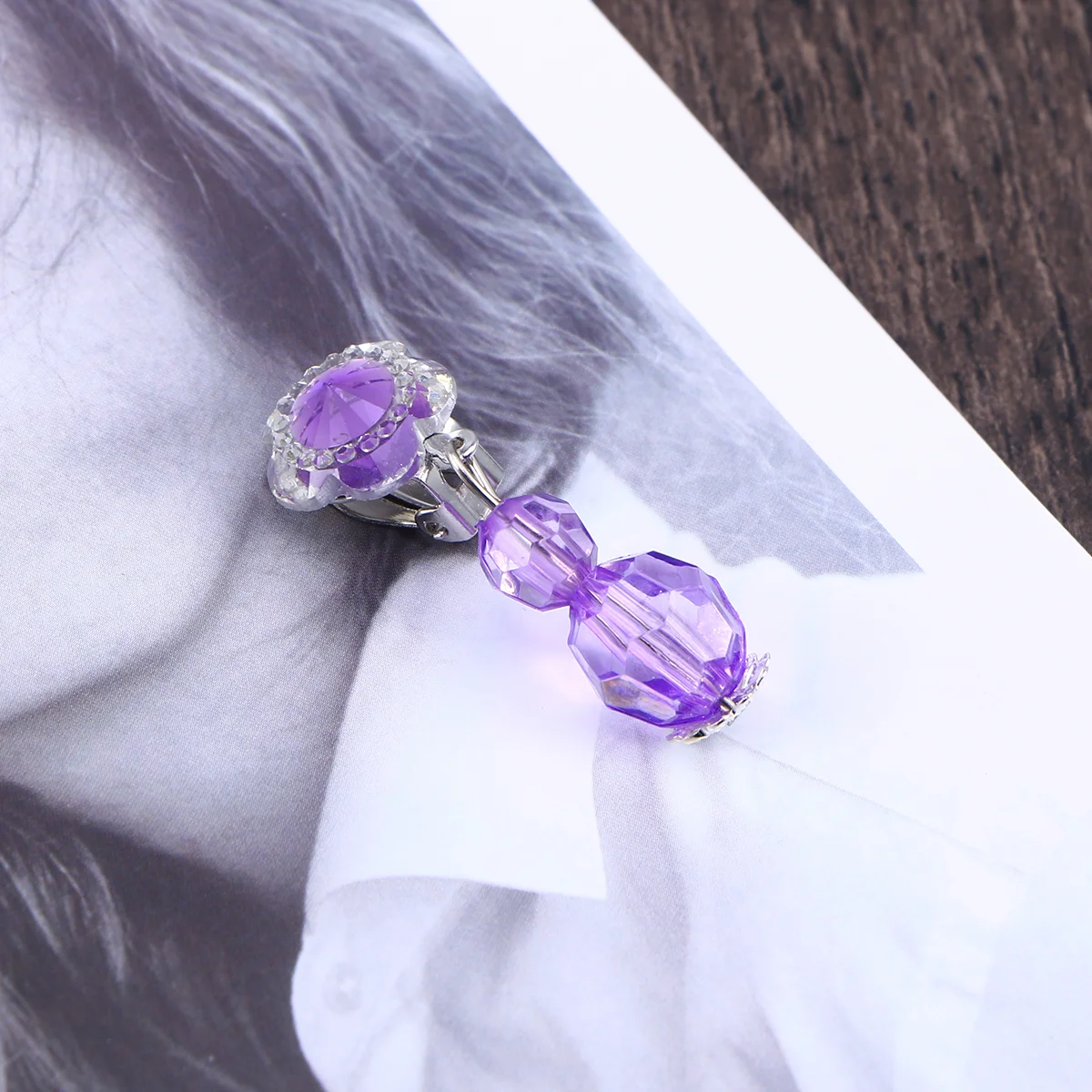 

Earrings Clip Ongirls Dangle Earring Drop Kids Acrylic Trays Pendant Gift Set