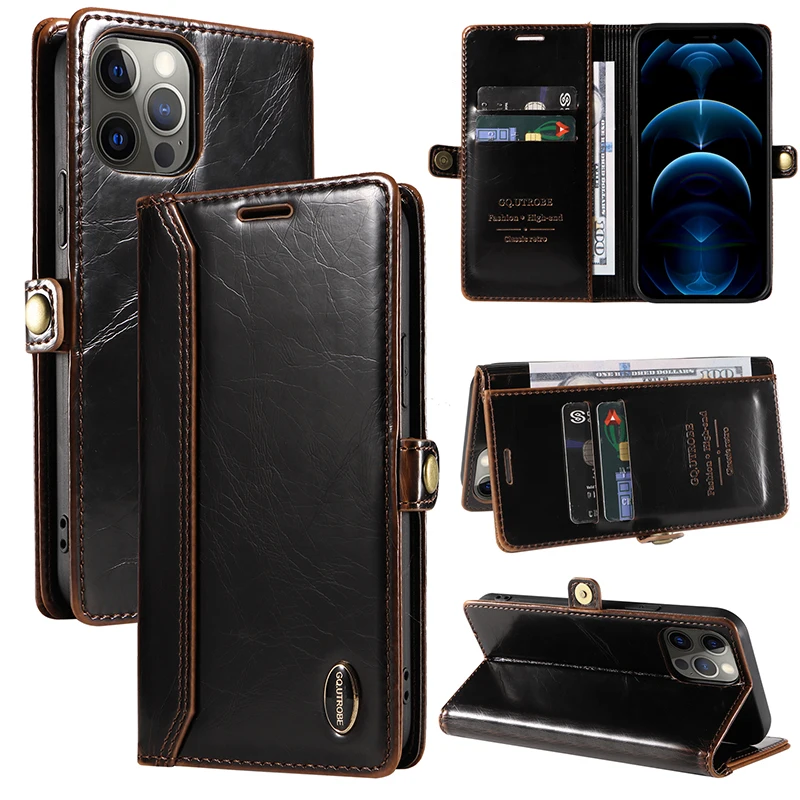 

Кожаный чехол-книжка для iPhone 13/12/11 Pro Max/X/10/XR/XS/6/6S/7/8 Plus/SE3