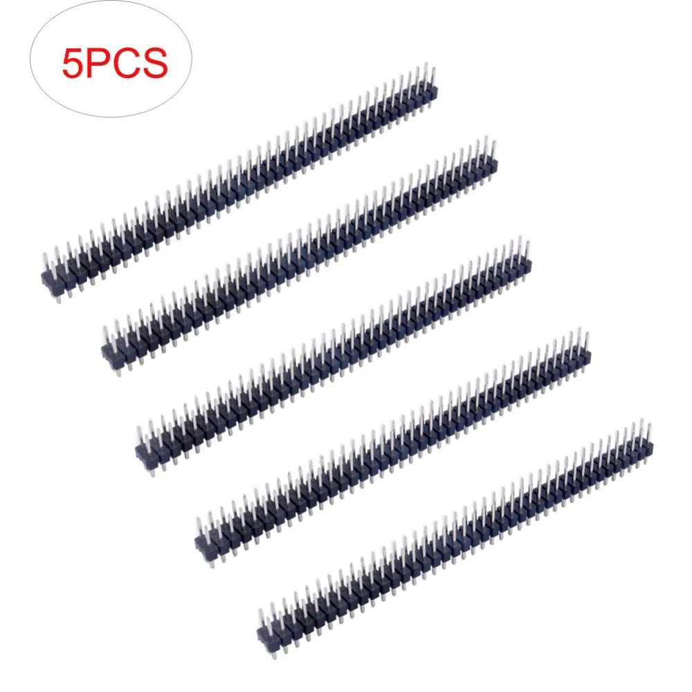 

5PCS Pitch 2.54mm 2x40Pin 40 Pin Straight Male Double Row Header Strip PBC Connector Socket for Arduino