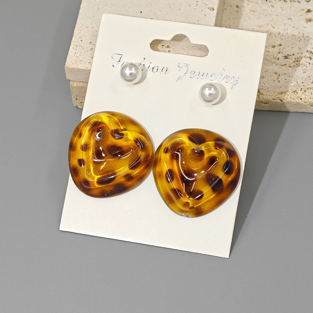 6 шт. крутые стильные модные сексуальные серьги с леопардовым узором женские