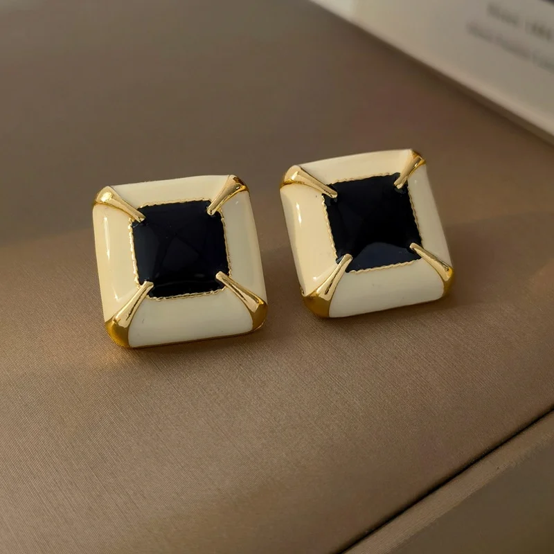 S925 Серебряные иглы средневековые изящные серьги-гвоздики простые квадратные