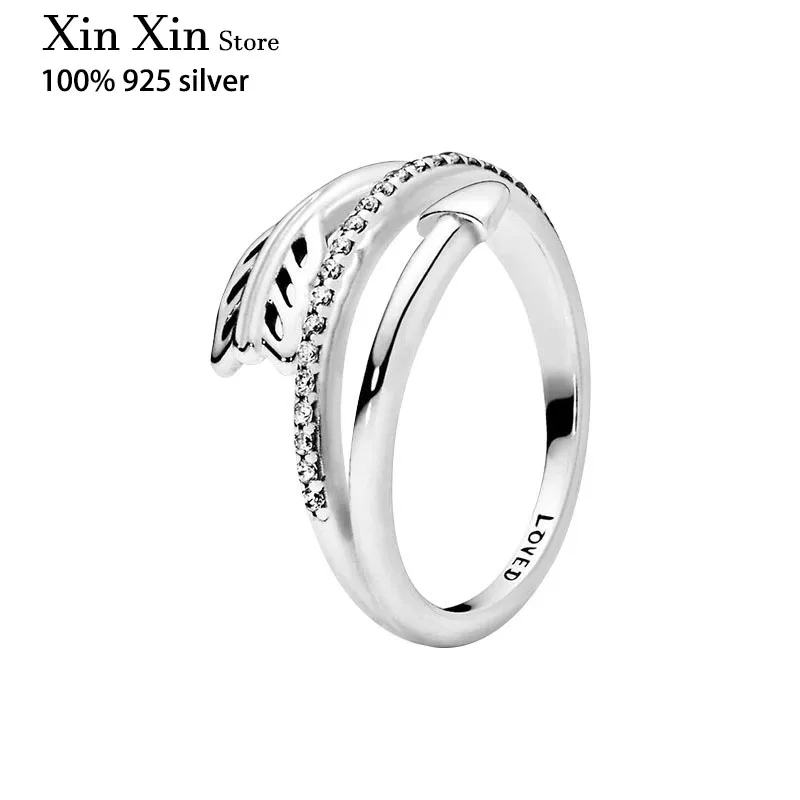 

Authentic 925 Sterling Silver Glittering Surround Arrow Ring For Women's Engagement Jewelry Anniversary