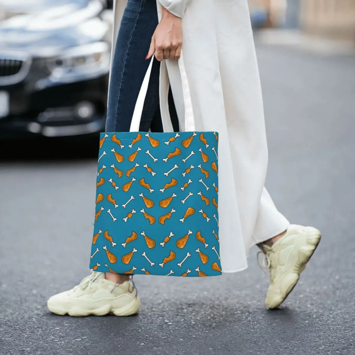 Chicken Leg Totes Canvas Handbag Women Canvas Shopping Bag