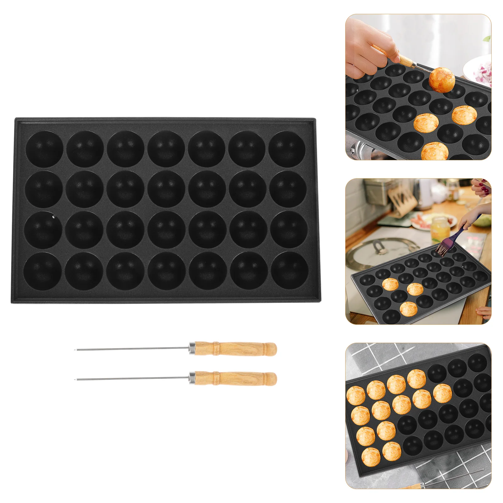 

Takoyaki Maker Pan Mold Grill Tray Octopus Baking Plateegg Pancake Pancakesjapanese Mini Tool Cooking Pinsstick Kitchen Non Fish