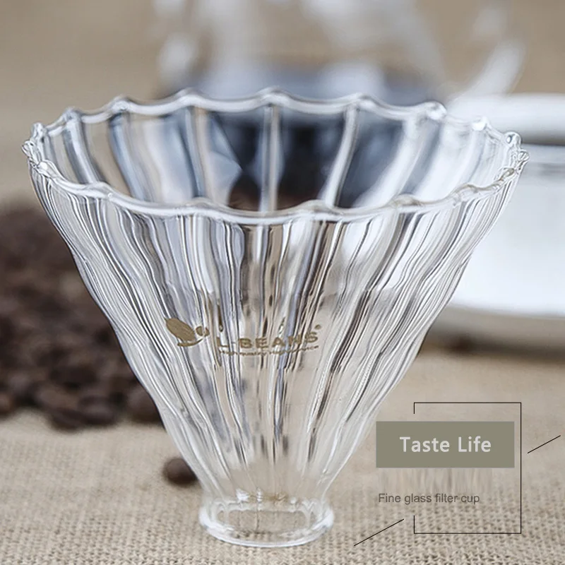 Classic Coffee Dripper, Cone, Glass Reusable Cup for Travel Office Kitchen House, Pour Over Coffee Station Accessories