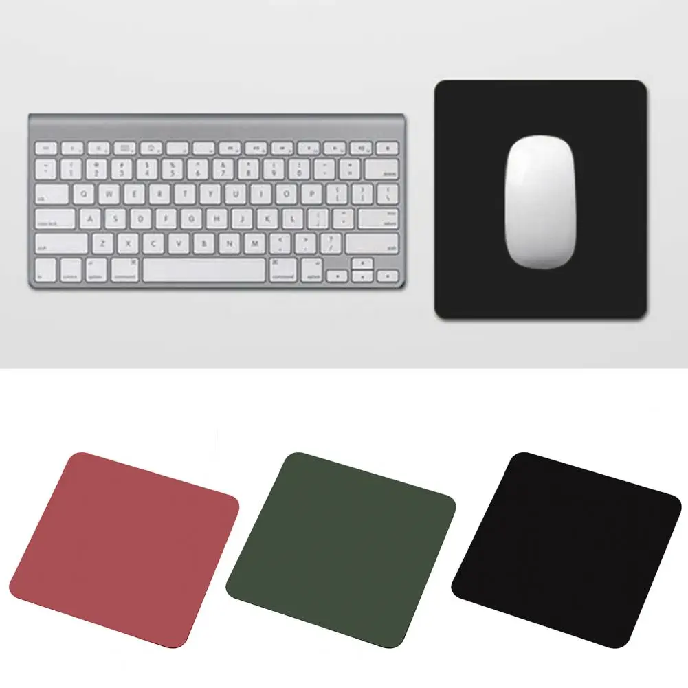 

Computer Mousepad Double-sided Square Small Waterproof Thickened Non-slip Faux Leather Solid Color Laptop Mouse Mat Computer Acc