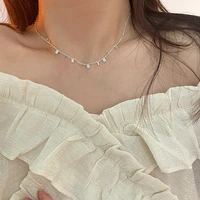 design silver color necklace for women simple clavicle chain fashion choker