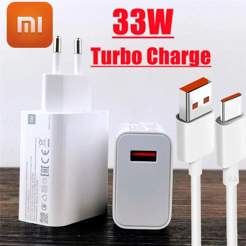 

Original Xiaomi Turbo Charger 33W Usb Wall Adapter Fast Charge For Mi 11X 11i 11 10T Poco X3 X4 M4 5G Redmi Note 11 9 10 Pro