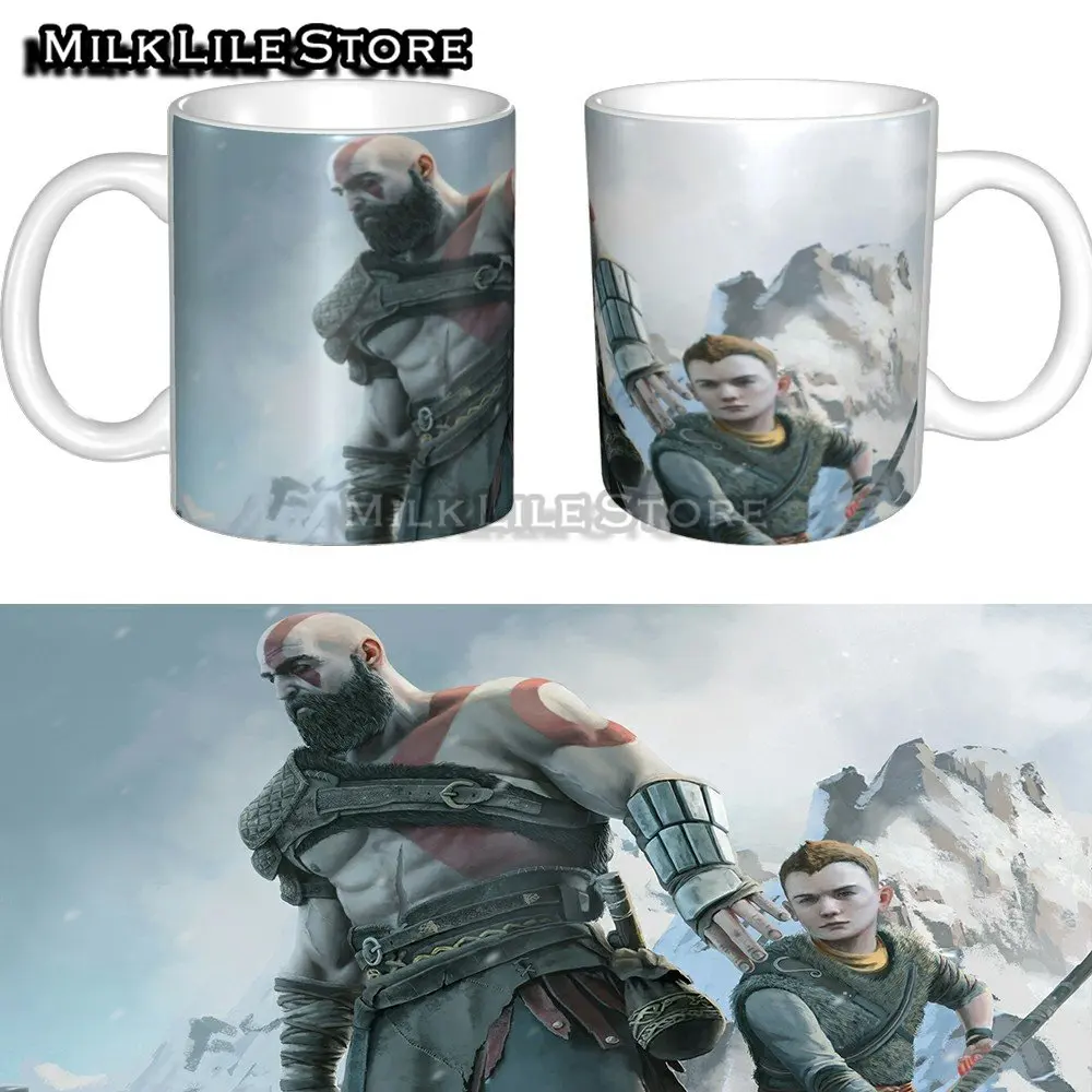 

God of War Ragnarok Mugs Personalized Action Adventure Game Coffee Ceramic Mug Creative Gift Outdoor Work Camping Beer Cups
