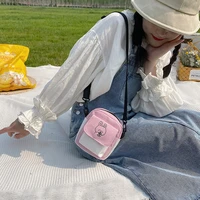 2022 new canvas women%e2%80%98s phone bag cartoon printed shoulder messenger bag fashion flap purse casual handbag female shopping bag