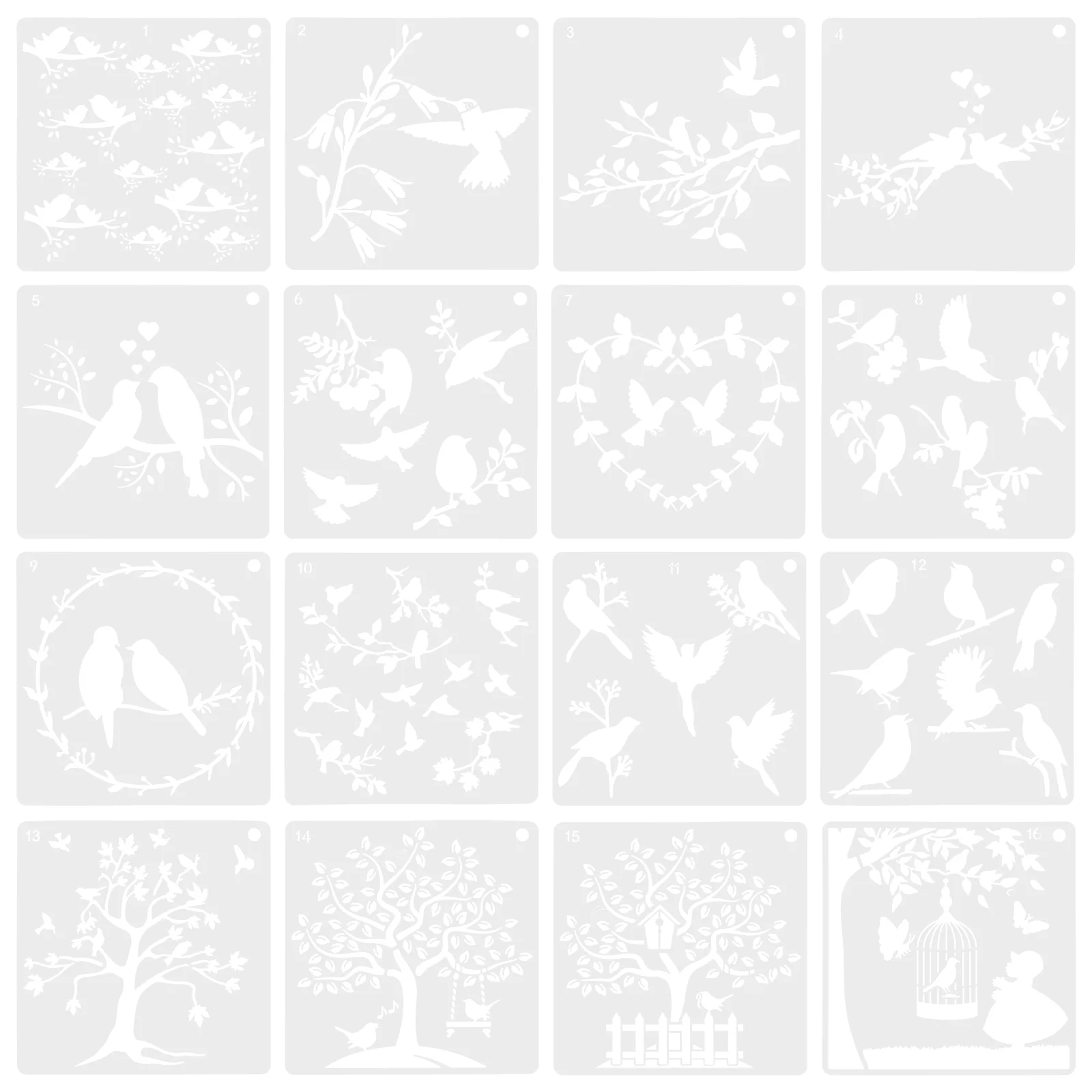 

16pcs Portable Drawing Templates Scrapbook Painting Templates DIY Accessories