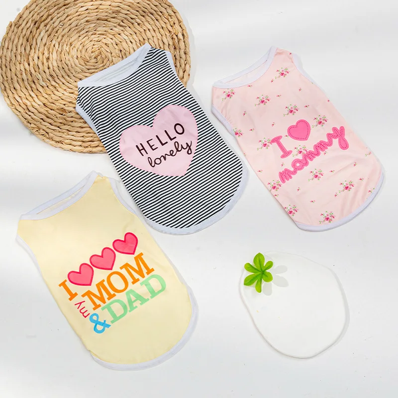 

Breathable Printed Vest Summer Cats Vest Quick-drying Chihuahua Pug Sport Shirts Pets T-shirt Costume