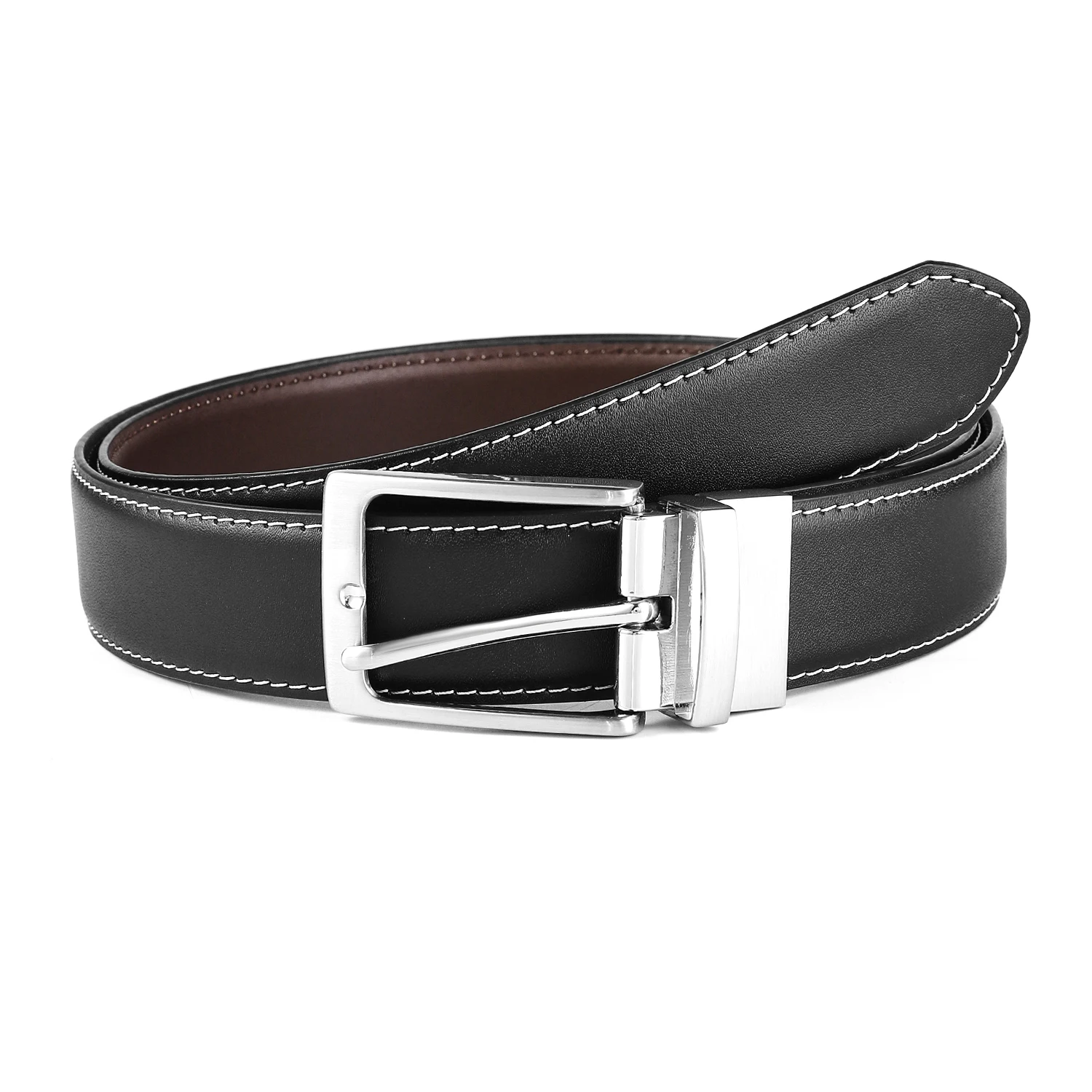 Fashion Classic Real Leather Reversible Buckle Belt for Men