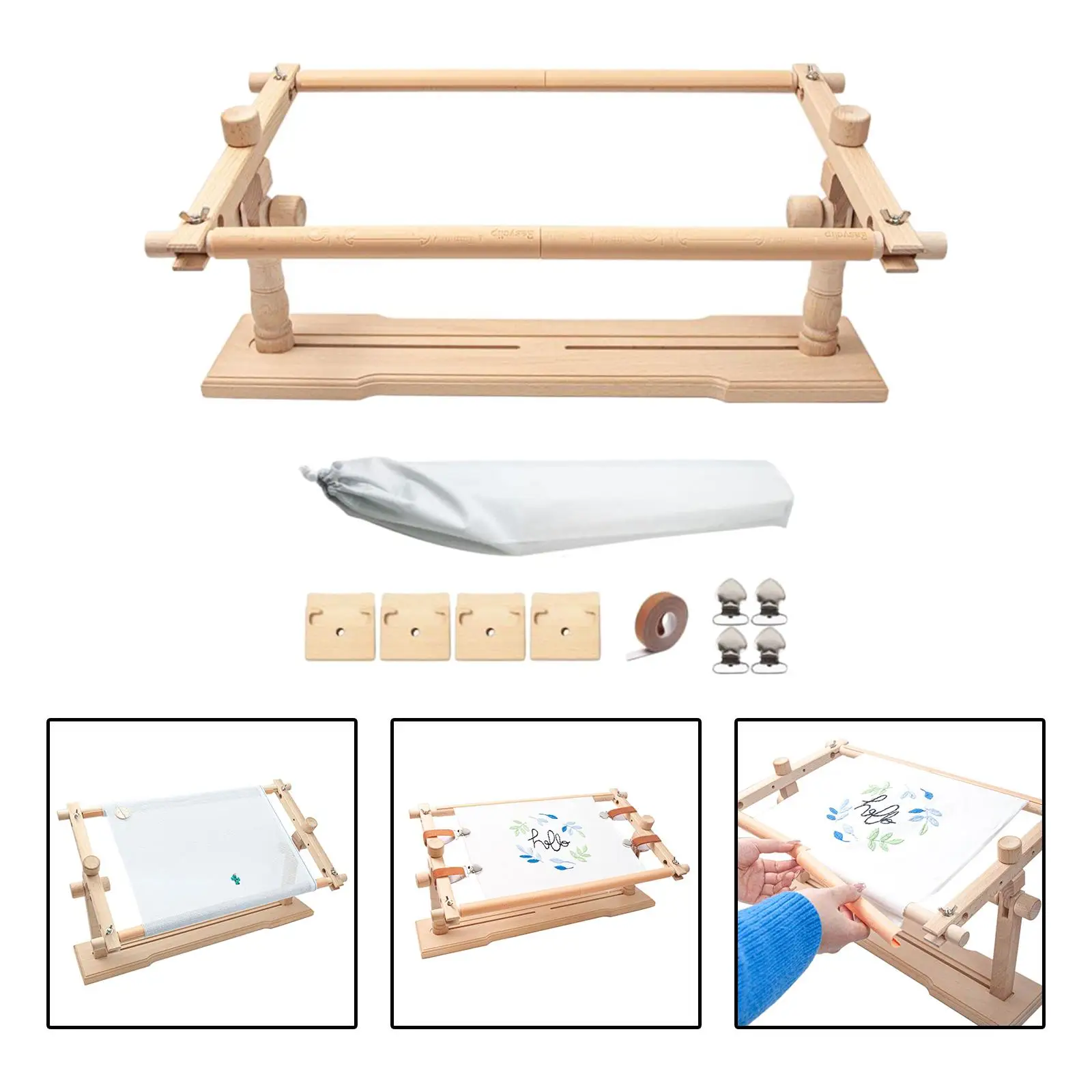 

Cross Stitch Frame Scroll Embroidery Wood Stand Cross Stitch