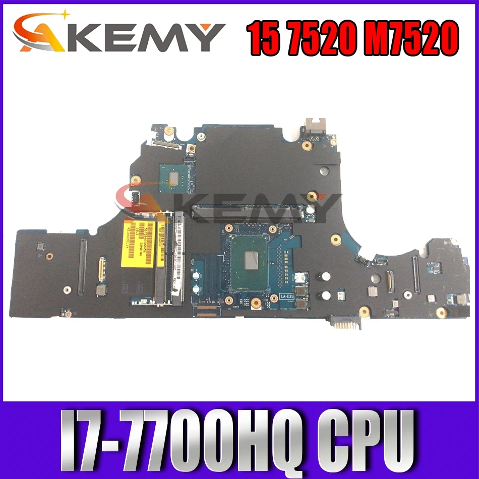 

CN-056F9R 056F9R 56F9R For DELL Precision 15 7520 M7520 Laptop motherboard CAP00 LA-E311P With SR32Q I7-7700HQ 100% Fully Tested