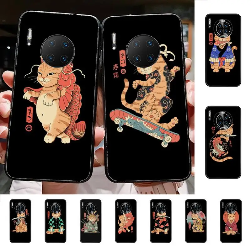 

Neko Ramen Japan Cat Anime Phone Case for Huawei Mate 20 10 9 40 30 lite pro X Nova 2 3i 7se