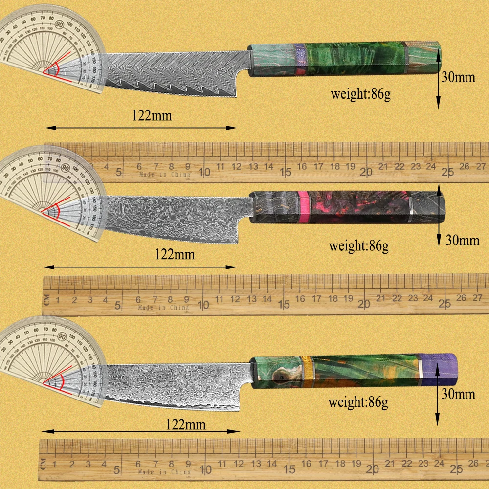 JUMCSONG 67-слойный 5-дюймовый универсальный нож из дамасской стали бытовой