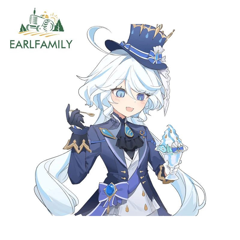 

EARLFAMILY 13 см для Genshin Impact Furina Arle автомобильные наклейки водонепроницаемые индивидуальные наклейки окклюзия царапины окна шлем Декор