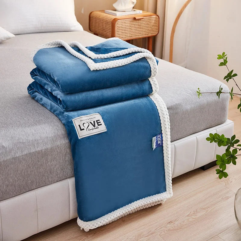 

Soft Warm Winter Blanket For Beds Cover Solid Pink Blue Coral Fleece Throw Blanket Sofa Cover Bedspread Mink Blankets