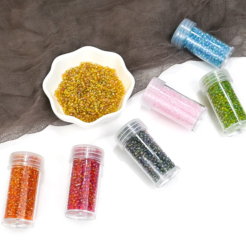 1300PCS 2mm Transparent AB Multicolor Glass Seed Beads For Needlework For Jewelry Making DIY Beading Bracelets Earring Supplies