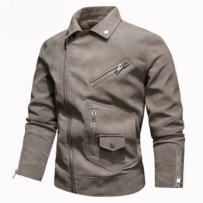 Jacket Men Coat Winter Leather Bomber Genuine Casual Brown Jackets Coats Faux Leather Vintage Black Biker Jacket Men Windproof (art.: 3920ca5992191) - 3920ca5992191