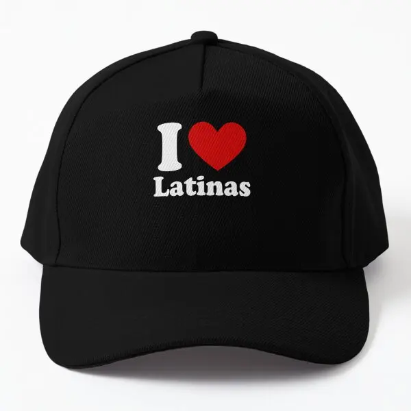 

I Love Latinas Baseball Cap Hat Black Mens Bonnet Snapback Sun Solid Color Summer Fish Spring Hip Hop Outdoor Women Boys