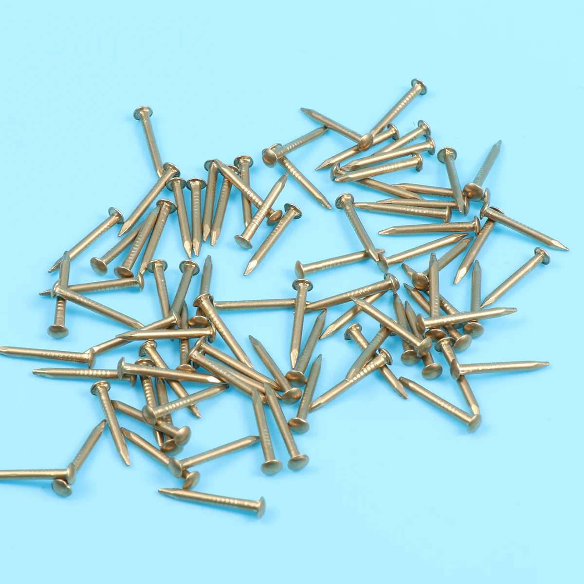 

100pcs 20mm Brass Nail Round Head Nails for Furniture DIY Small Hinges Decorative Boxes (Brass)