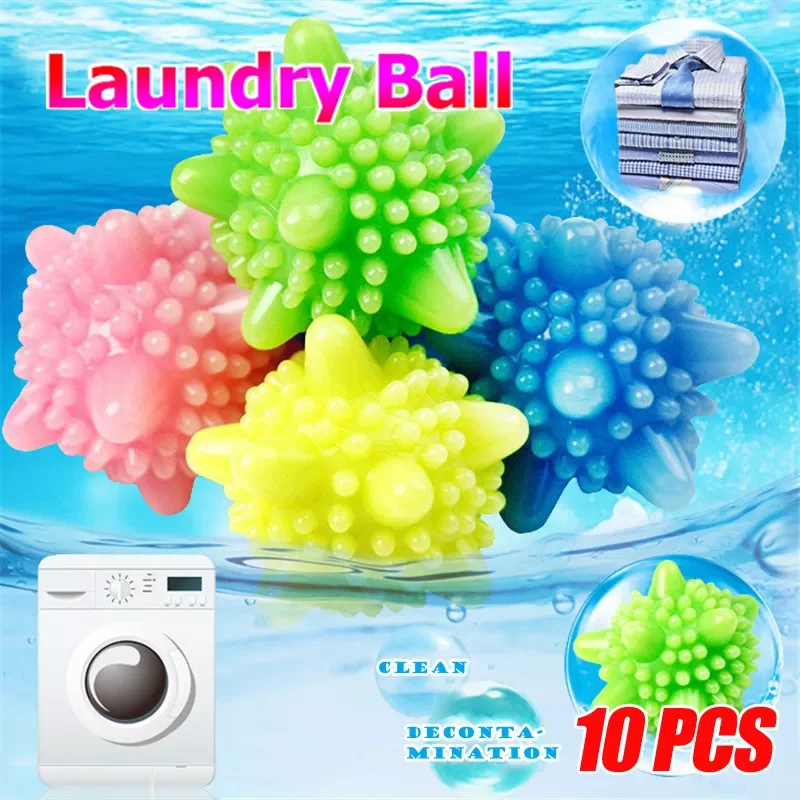 

1-10pcs Magical Laundry Ball Household Cleaning Washing Machine Clothes Softener Starfish Shape PVC Reusable Solid Cleaning Ball