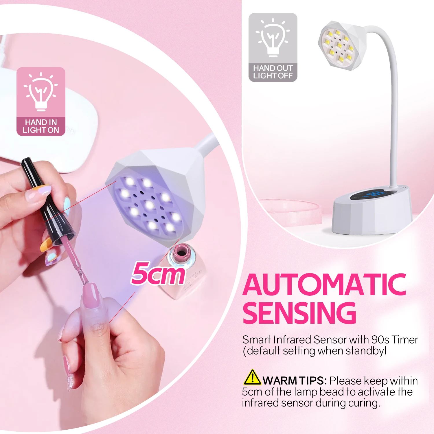 Мини-лампа для сушки гель-лака с 3 таймерами