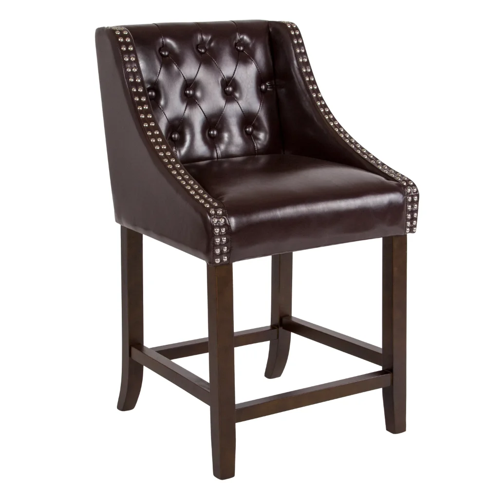 

Flash Furniture Carmel Transitional Faux Leather Counter Stool, Brown