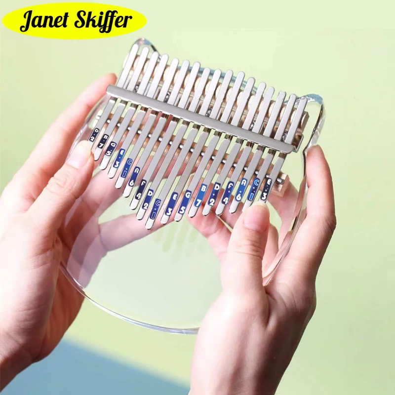

Kalimba 17 Keys Thumb Piano Portable Transparent Acrylic Material Musical Instrument Gifts for Beginners with Bag Tuning Hammer