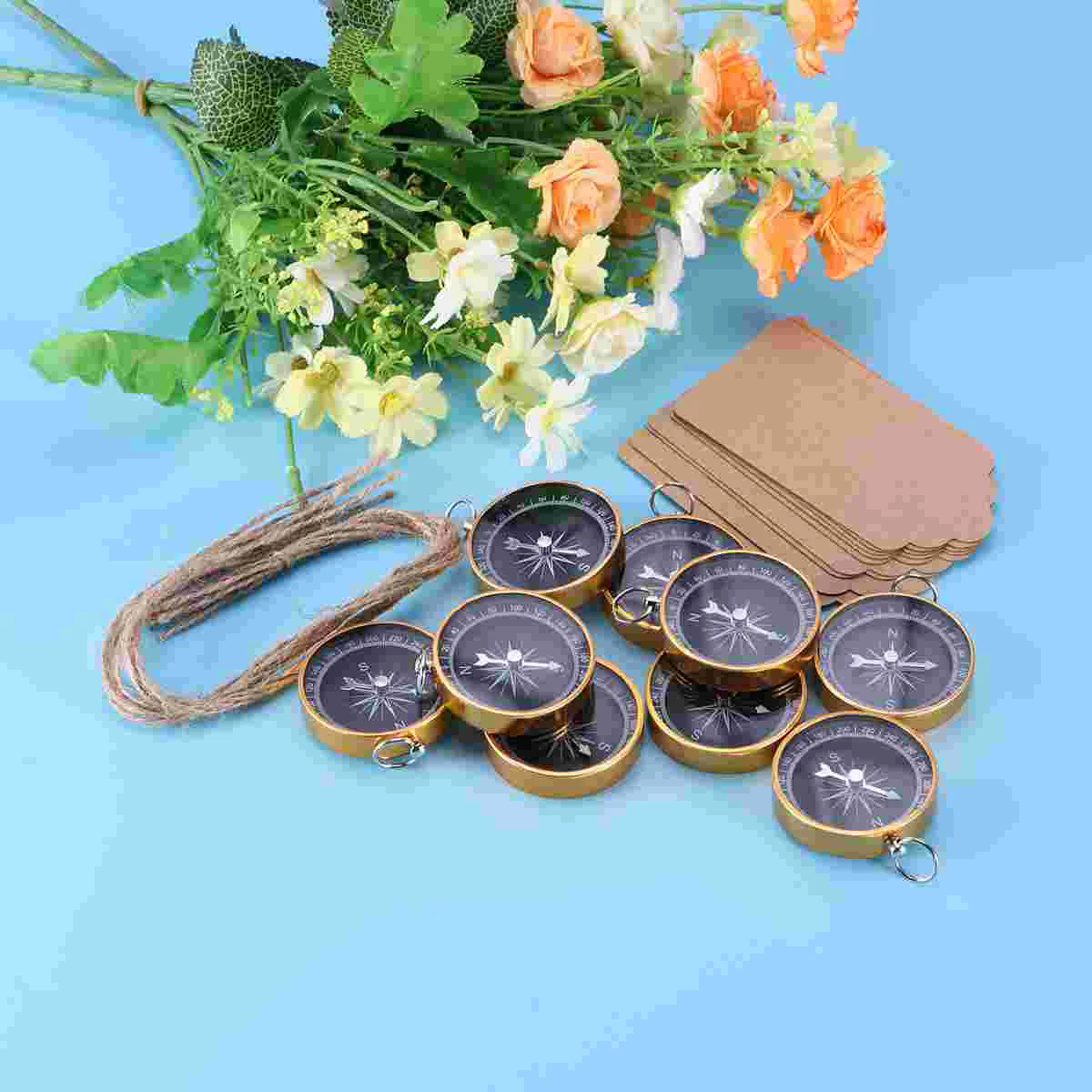

10Pcs Compass Pendant Pocket Compass Portable Compass Party Pendant With Compass for Wedding Favors