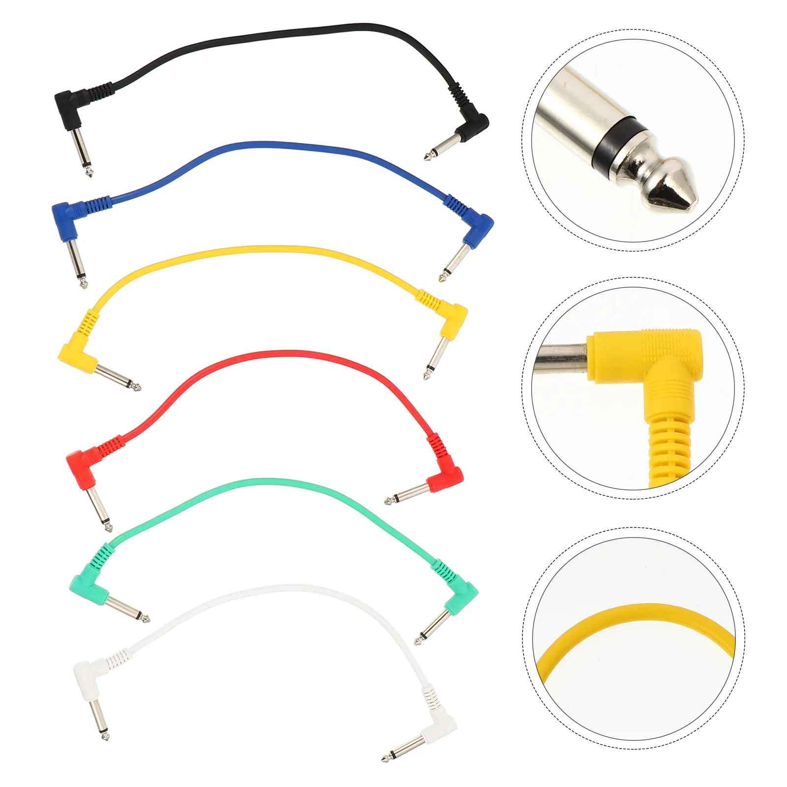 

6 шт., кабель для гитарных инструментов, 30 см, 6,35 мм, сменный соединительный провод с эффектом