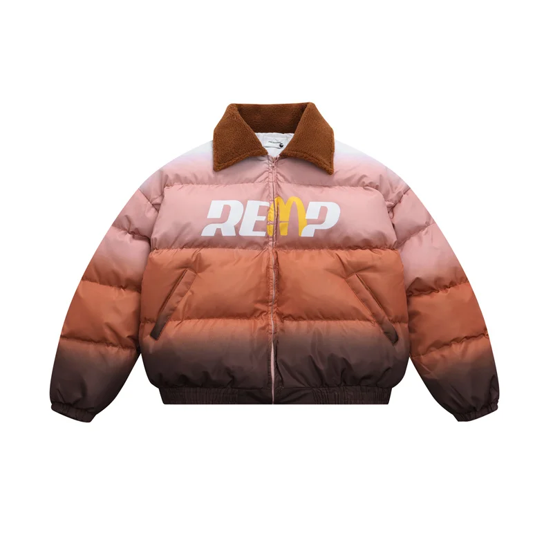 

Зимнее утепленное пальто для мужчин в стиле хип-хоп, уличная верхняя одежда с меховым воротником, куртка в стиле панк-рок, Теплая стеганая короткая парка Y2k