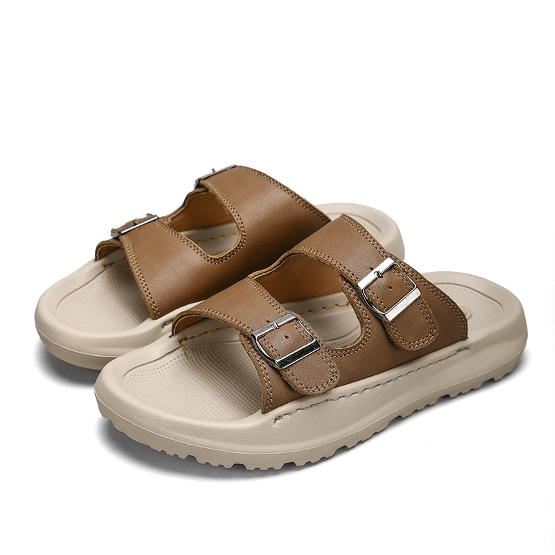 Летние мягкие повседневные сандалии без шнуровки мужские шлепанцы удобные