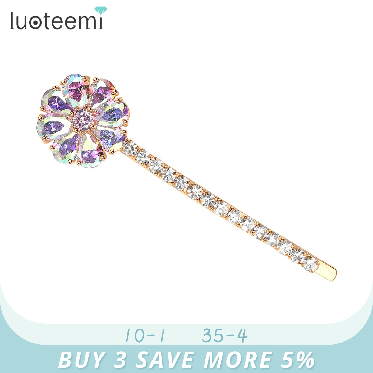 

Модные женские свадебные заколки для волос LUOTEEMI в Корейском стиле с фианитами, милые прозрачные шпильки для волос, украшения для девочек