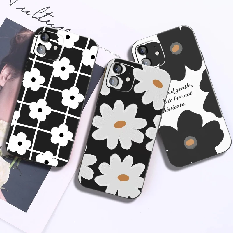 

Fashion Flower Phone Case For iPhone 12 pro 12 mini 11 7 8 6 6S Plus 13 TPU Case For iPhone XR X Xs 11 Pro Max Back Cover Funda