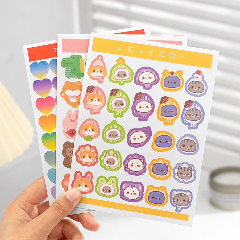 

2 Sheets Cute Animal Rabbit Stickers Scrapbooking Decorative Sticker Pack DIY Diary Album Stick Label Korean Kawaii Stationery