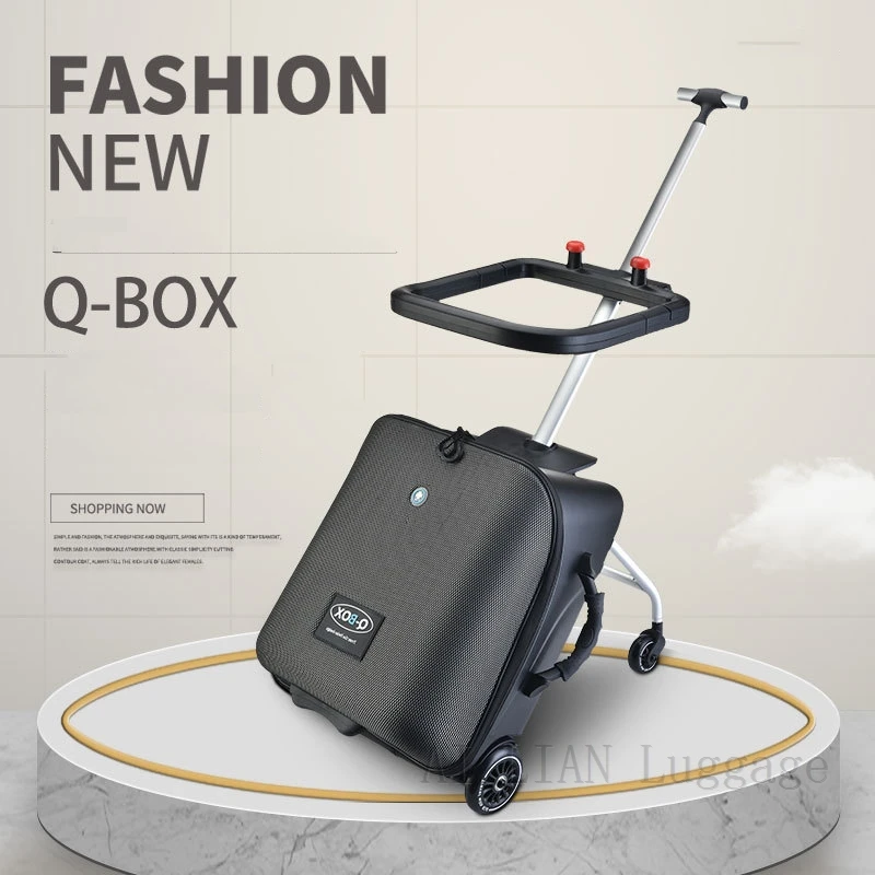 New Upgraded version baby ride on trolley luggage Lazy kids trolley case box scooter suitcase rolling luggage carry ons  20 inch