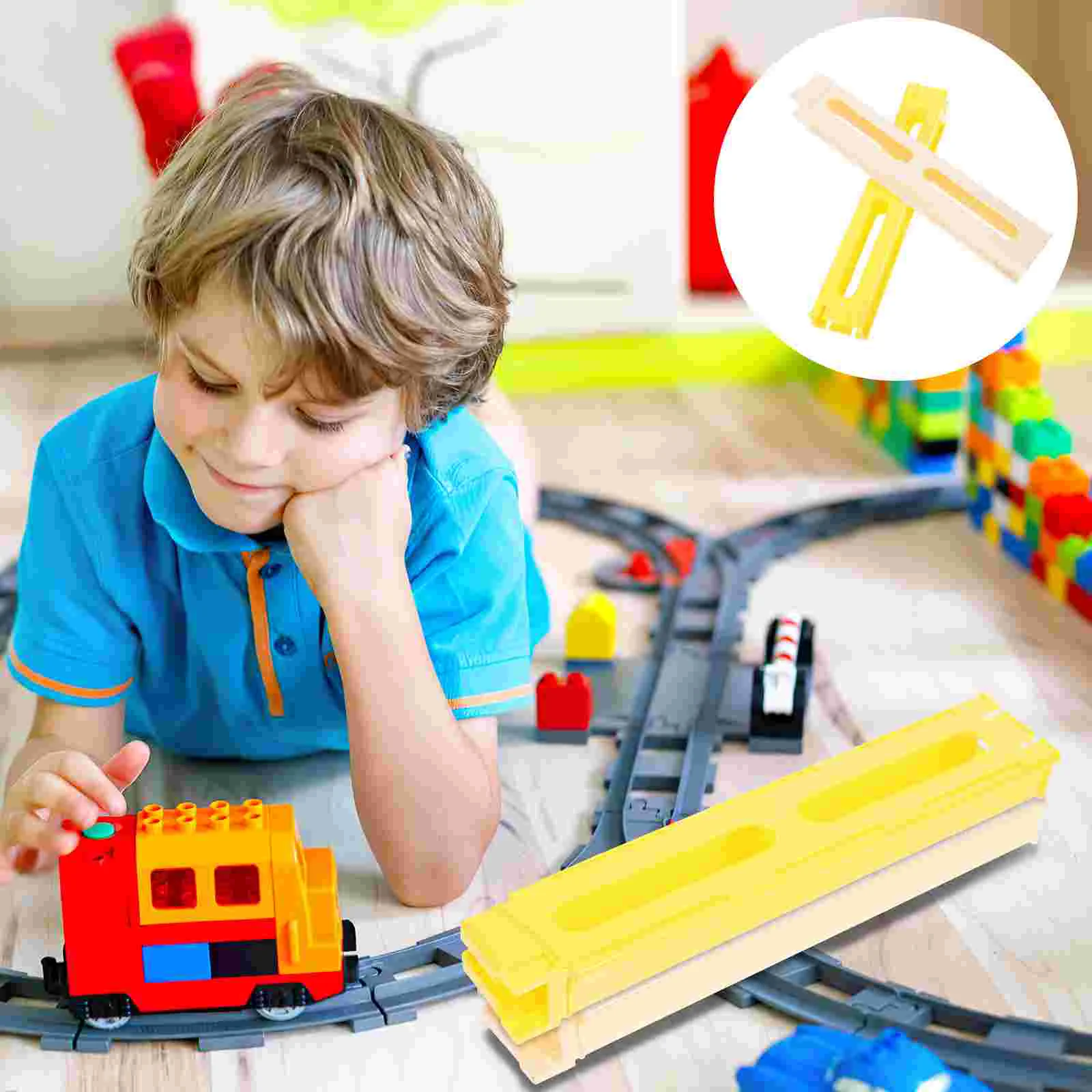

2 Pcs Small Train Accessories Domino Plaything Wooden Stacking Toys Game Gift Dominoes DIY Tools Kids Block Pull Clip