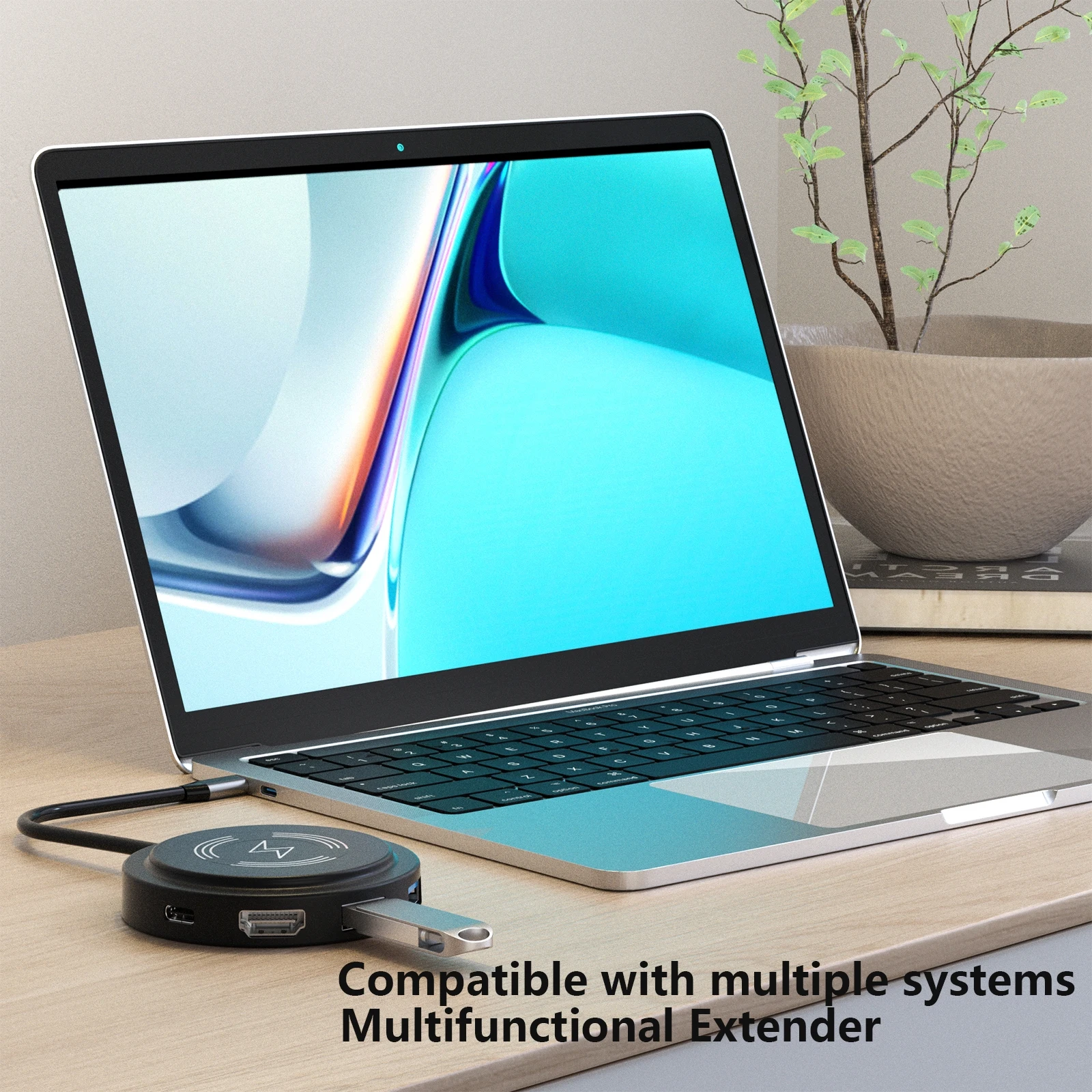 Беспроводное зарядное устройство складной разветвитель 6 в 1 адаптер Тип C 3 0 USB