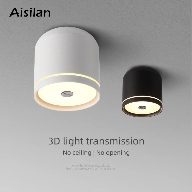 

Aisilan LED Ceiling Downlight Surface Mounted Matte Aluminum 7W Natural White Flood Light for Living Room Bedroom Aisle
