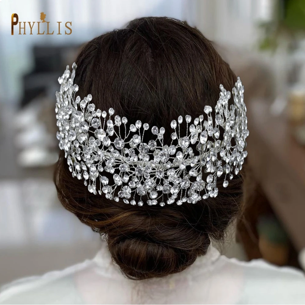 A107 Rhinestone Wedding Headband Headwear Bridal Tiara Luxury Hair Wedding Accessories Boho Headpiece Handmade Hair Jewelry