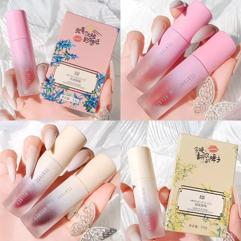 

2022NEW Velvet Lip Gloss Makeup Matte Lip Mud Pearly Strawberry Lipstick Long Lasting Moisturizing Make Up Cosmetics Maquillaje